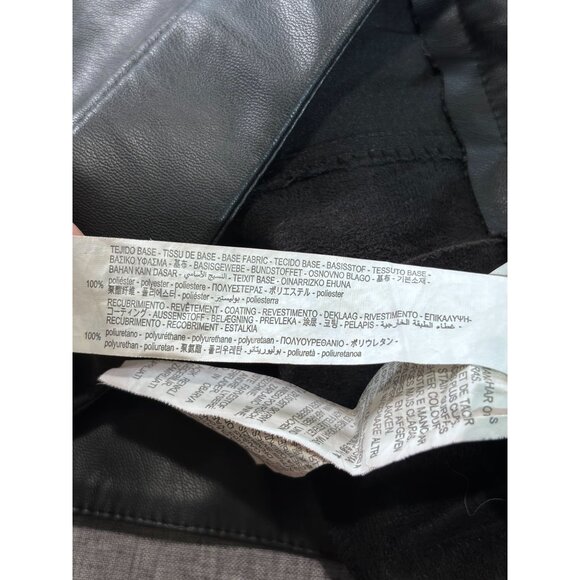 Zara Womens Faux Leather Black Pleated Skort Size M - Picture 9 of 10